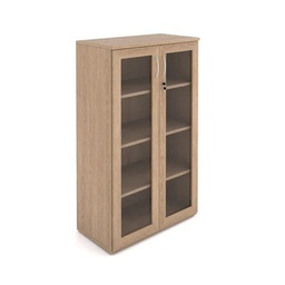 [4TD1500GD] 4 Tier Bookcase - Glass Door - Melamine (1500x900mm)