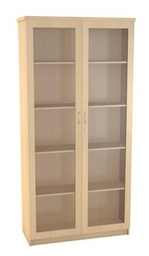 [5TD1800GD] 5 Tier Bookcase - Glass Door - Melamine (1800x900mm)