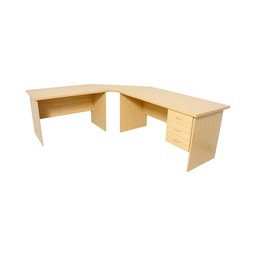 [OD1800-3D] Office Desk -  3 drawer, link and L extension (1200x600mm)